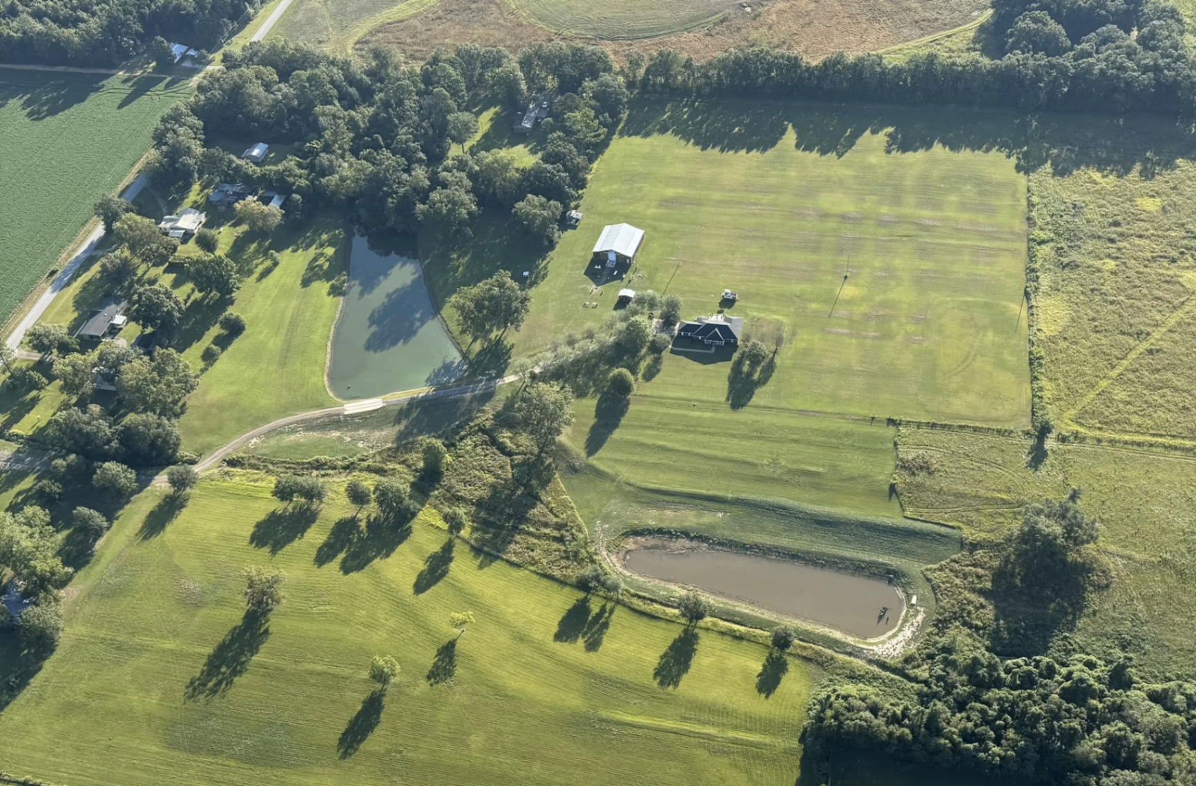Real aerial view of The Loxley Barn property
